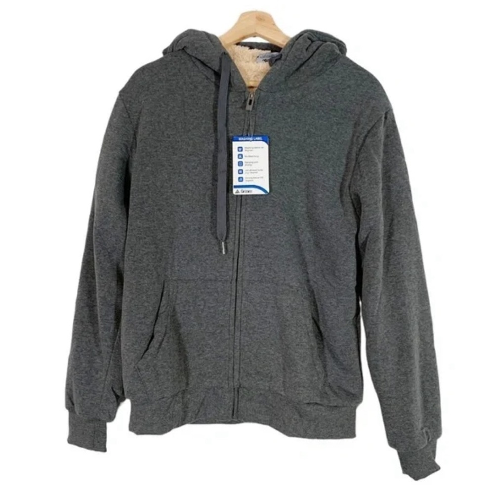 Swisswell Winter Fleece Sherpa Lined Zip up Hooded Jacket Size Medium